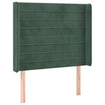 vidaXL Tête de lit avec oreilles Vert foncé 103x16x118/128 cm Velours