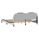 vidaXL Cadre de lit sans matelas blanc et noir 200x200 cm similicuir