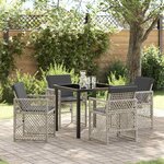 vidaXL Ensemble de salle à manger pour jardin 5 Pièces Gris clair