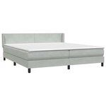 vidaXL Sommier à lattes de lit et matelas gris clair 180x220cm velours