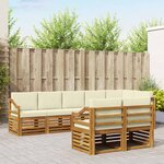 vidaXL Ensemble de canapés d'extérieur 8 pc Naturel et Crème Polyester