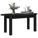 vidaXL Table basse Noir 80x40x35 cm Bois massif de pin
