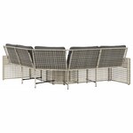 vidaXL Canapé de jardin et coussins et repose-pied en forme de L rotin