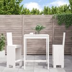 vidaXL Ensemble de bar de jardin 3 Pièces blanc bois de pin massif