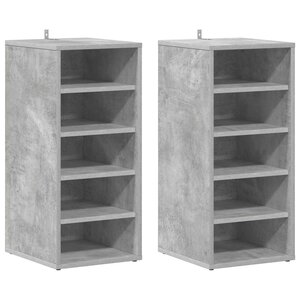 vidaXL Armoires à chaussures 2 Pièces Gris béton Bois d'ingénierie