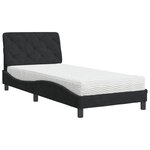vidaXL Lit avec matelas noir 90x200 cm velours