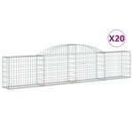 vidaXL Paniers à gabions arqués 20 Pièces 300x30x60/80 cm Fer galvanisé