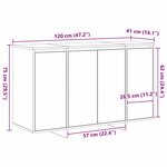 vidaXL Buffet Blanc 120 x 41 x 75 cm Bois d'ingénierie