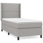 vidaXL Sommier à lattes de lit avec matelas Gris clair 90x200 cm Tissu