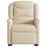 vidaXL Fauteuil inclinable Crème Tissu