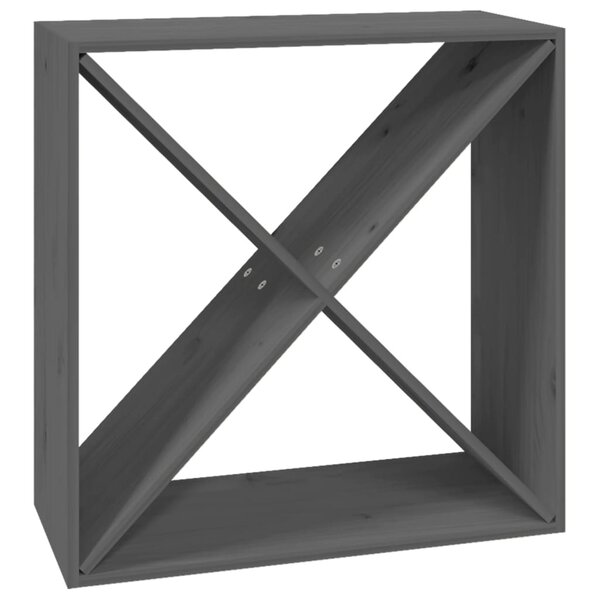 vidaXL Armoire à vin Gris 62x25x62 cm Bois de pin massif