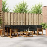 vidaXL Ensemble de canapés d'extérieur 8 pc Naturel et Noir