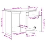 vidaXL Bureau chêne artisanal 100x50x76 cm bois d'ingénierie