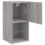 vidaXL Meubles TV avec lumières LED 2 Pièces sonoma gris 30 5x30x60 cm
