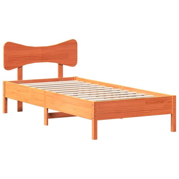 vidaXL Cadre de lit sans matelas cire marron 90x190 cm bois pin massif