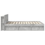 vidaXL Cadre de lit avec rangement Gris béton 140 x 190 cm