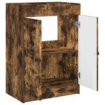 vidaXL Armoire sous évier de salle de bain Chêne fumé