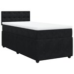 vidaXL Sommier à lattes de lit et matelas Noir 80x200 cm Velours