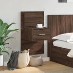 vidaXL Table de chevet murale avec lumières LED chêne marron