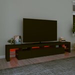 vidaXL Meuble TV avec lumières LED Noir 230x36 5x40 cm