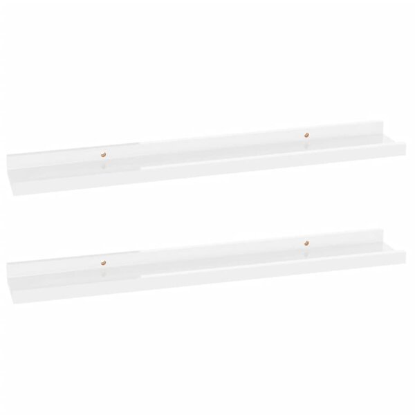 vidaXL Étagères murales 2 Pièces Blanc brillant 60x9x3 cm
