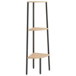 vidaXL Étagère d'angle 3 niveaux Marron clair et noir 45 5x31 5x120 cm