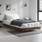 vidaXL Cadre de lit sans matelas chêne fumé 90x200cm bois d'ingénierie