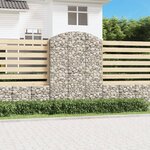 vidaXL Panier de gabions arqué 150x50x200/220 cm Fer galvanisé
