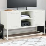 vidaXL Meuble TV blanc 100 5x39x60 5 cm acier