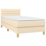 vidaXL Sommier à lattes de lit avec matelas Crème 90x200 cm Tissu
