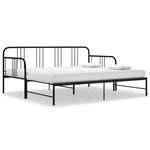 vidaXL Cadre de canapé-lit extensible Noir Métal 90x200 cm