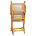 vidaXL Chaises de jardin pliantes lot de 8 beige bois d'acacia massif
