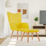 vidaXL Chaise de relaxation avec tabouret Jaune moutarde Tissu