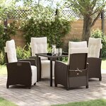 vidaXL Ensemble de salle à manger pour jardin 5 Pièces Marron polyrotin