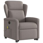 vidaXL Fauteuil inclinable de massage Taupe Tissu