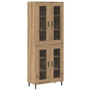 vidaXL Haut Armoire 2 Pièces Chêne artisanal Bois Aggloméré et Verre