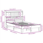 vidaXL Cadre de lit sans matelas blanc 135x190 cm bois de pin massif