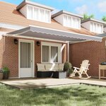 vidaXL Auvent rétractable électrique Gris clair 450 × 350 cm