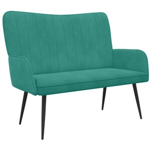 vidaXL Sofa 2 places Turquoise 115 x 61 x 87 cm Velours