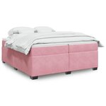 vidaXL Sommier à lattes de lit avec matelas Rose 200x200 cm Velours