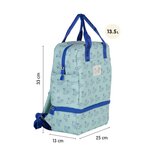 Sac à dos enfant Milan Collection 460 avec compartiment isotherme - Grand compartiment intérieur - 2 poches latérales - Capacité totale 9 5 L - Vert/Bleu