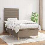 vidaXL Sommier à lattes de lit avec matelas Taupe 90x190 cm Tissu