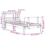 vidaXL Cadre de lit avec tête de lit sans matelas 90x200 cm
