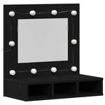 vidaXL Unité de vanité chêne noir Chêne noir Bois Taille moyenne Miroir