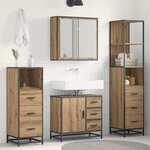 vidaXL Ensemble de mobilier de salle de bain 4 Pièces Chêne artisanal