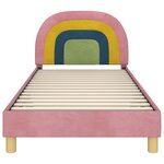 vidaXL Cadre de lit pour enfants avec tête de lit Rose 90 x 190 cm