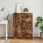 vidaXL Buffet Chêne fumé 66 x 34 5 x 87 cm Bois d'ingénierie