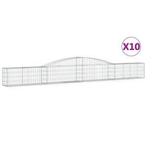 vidaXL Paniers à gabions arqués 10 Pièces 400x30x40/60 cm Fer galvanisé