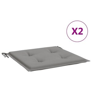 vidaXL Coussins de chaise de jardin lot de 2 gris 50x50x4 cm