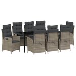 vidaXL Ensemble de salle à manger pour jardin 9 pc Gris polyrotin